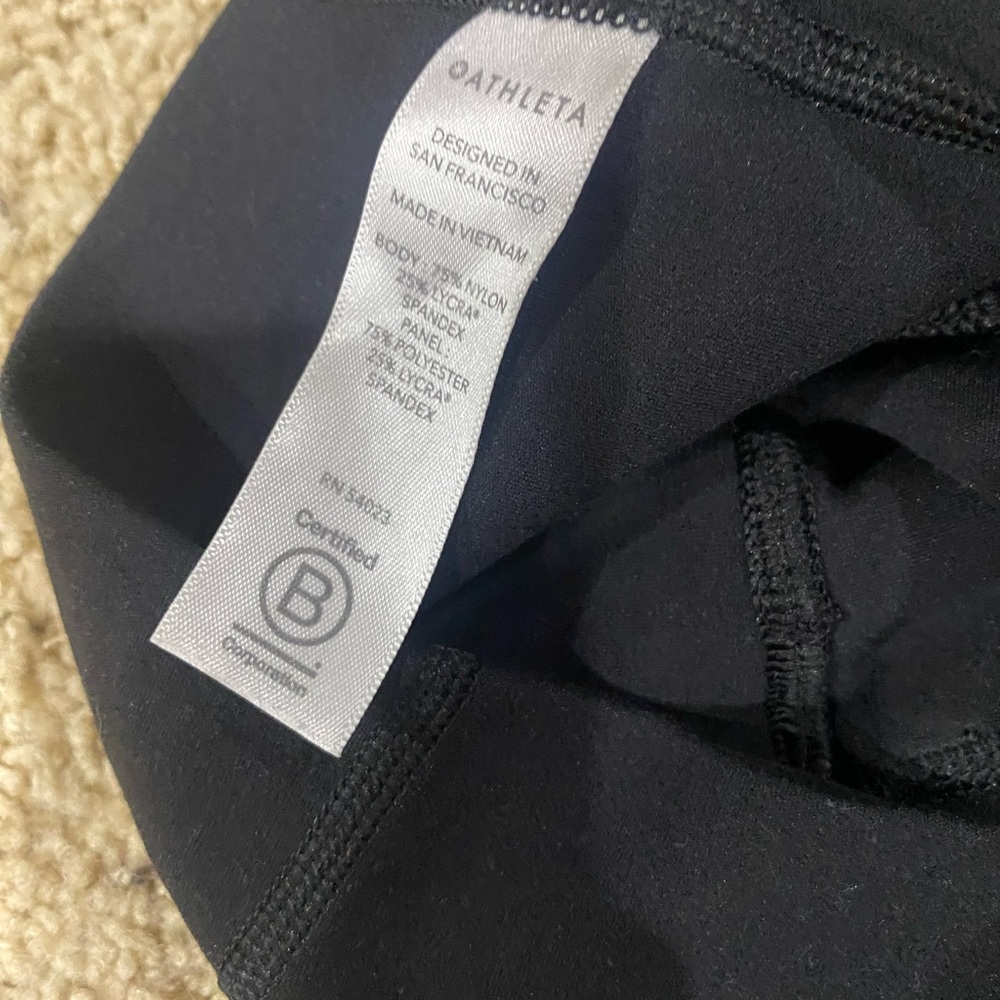 Athleta Salutation Stash Pocket 7/8 Tight Small Black White High Rise Leggings - Picture 5 of 7